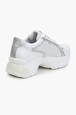 Klobige Plateau-Sneakers aus weißem Leder  4205503 Foto №5