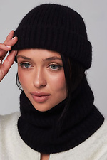 Women's cropped beanie hat with double cuff Garne 4496503 photo №1
