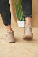 Hollow-out beige leather summer sneakers  8019503 photo №6
