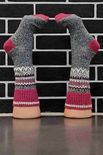 Теплі високі шкарпетки сірого кольору з візерунком R'N'B SOCKS 8024504 фото №1