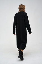Black hooded dress with green decorative stripe  4038505 photo №3