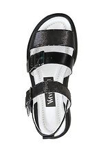 Skórzane sandały damskie na lato z klamrami  4205505 zdjęcie №3