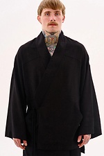 Leinenkimono mit „Haruki“-Stickerei, schwarz TUR WEAR 8037505 Foto №1