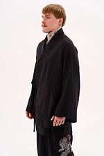 Leinenkimono mit „Haruki“-Stickerei, schwarz TUR WEAR 8037505 Foto №2
