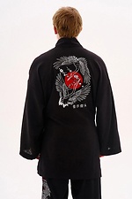 Leinenkimono mit „Haruki“-Stickerei, schwarz TUR WEAR 8037505 Foto №4