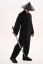Leinenkimono mit „Haruki“-Stickerei, schwarz TUR WEAR 8037505 Foto №5