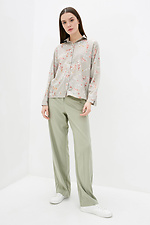 Женская деловая блуза рубашка на пуговицах из софта в цветочный принт Garne 3039506 фото №2