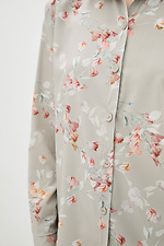 Женская деловая блуза рубашка на пуговицах из софта в цветочный принт Garne 3039506 фото №4