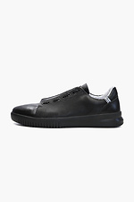 Black leather sneakers for men  4205506 photo №1