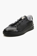 Black leather sneakers for men  4205506 photo №2