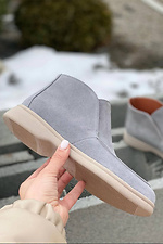 Gray demi boots made of genuine suede  8018507 photo №2