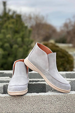 Gray demi boots made of genuine suede  8018507 photo №4