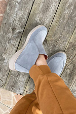 Gray demi boots made of genuine suede  8018507 photo №5