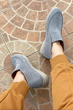 Gray demi boots made of genuine suede  8018507 photo №7