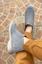 Gray demi boots made of genuine suede  8018507 photo №8