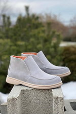 Gray demi boots made of genuine suede  8018507 photo №9