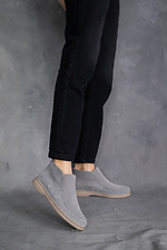 Gray demi boots made of genuine suede  8018507 photo №10