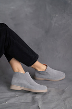Gray demi boots made of genuine suede  8018507 photo №12