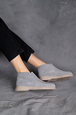 Gray demi boots made of genuine suede  8018507 photo №13
