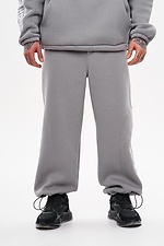 Jogginghose mit weitem Bein und „Ryuu“-Stickerei, grau TUR WEAR 8037507 Foto №2
