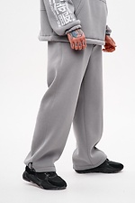 Jogginghose mit weitem Bein und „Ryuu“-Stickerei, grau TUR WEAR 8037507 Foto №4