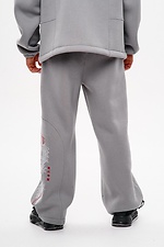 Jogginghose mit weitem Bein und „Ryuu“-Stickerei, grau TUR WEAR 8037507 Foto №5