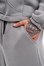 Jogginghose mit weitem Bein und „Ryuu“-Stickerei, grau TUR WEAR 8037507 Foto №14