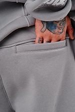 Jogginghose mit weitem Bein und „Ryuu“-Stickerei, grau TUR WEAR 8037507 Foto №15