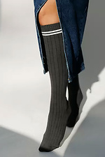 Women's gray wool knee-highs VTSOCKS 2401508 photo №1