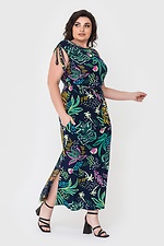 Длинное штапельное платье MARUSYA с боковым разрезом и стяжкой на плече Garne 3040508 фото №1