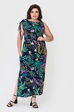 Длинное штапельное платье MARUSYA с боковым разрезом и стяжкой на плече Garne 3040508 фото №2