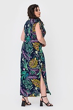 Длинное штапельное платье MARUSYA с боковым разрезом и стяжкой на плече Garne 3040508 фото №4