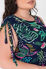 Длинное штапельное платье MARUSYA с боковым разрезом и стяжкой на плече Garne 3040508 фото №5
