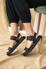 Chunky leather sandals with large buckle  8019508 photo №6