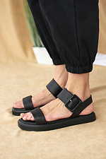 Chunky leather sandals with large buckle  8019508 photo №7