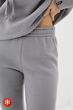 Warm sweatpants POCKET in gray jersey with fleece Garne 3037509 photo №4