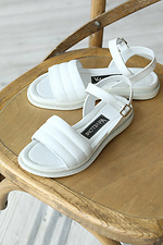 Knöchel-wie Sandalen aus weißem Leder  4205509 Foto №1