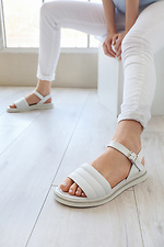 White Leather Ankle-Like Sandals  4205509 photo №2