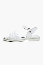White Leather Ankle-Like Sandals  4205509 photo №6