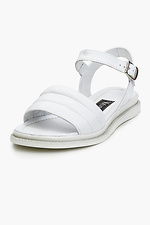 White Leather Ankle-Like Sandals  4205509 photo №7