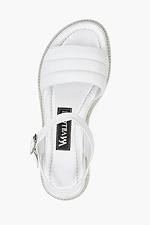 Białe skórzane sandały do kostek  4205509 zdjęcie №9