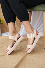 Chunky leather sandals with large buckle  8019509 photo №3