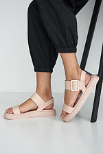 Chunky leather sandals with large buckle  8019509 photo №7