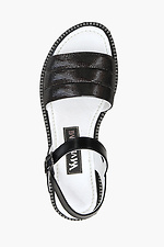 Black Leather Ankle-Loop Sandals  4205510 photo №6
