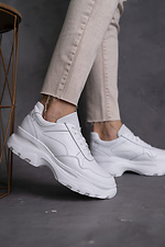 Белые женские кроссовки из натуральной кожи 8018512 фото №1