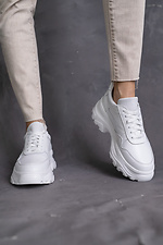 Белые женские кроссовки из натуральной кожи 8018512 фото №2