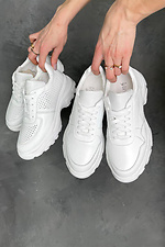 Белые женские кроссовки из натуральной кожи 8018512 фото №4