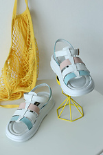 Light leather sandals with straps  4205513 photo №2