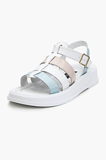 Light leather sandals with straps  4205513 photo №5