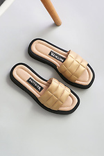 Gold quilted leather slippers  4205514 photo №1